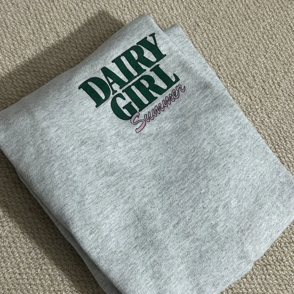 Grey 'Dairy Girl' Graphic Sweatpants - Picture 3 of 7